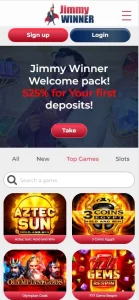 jimmy winner casino mobile