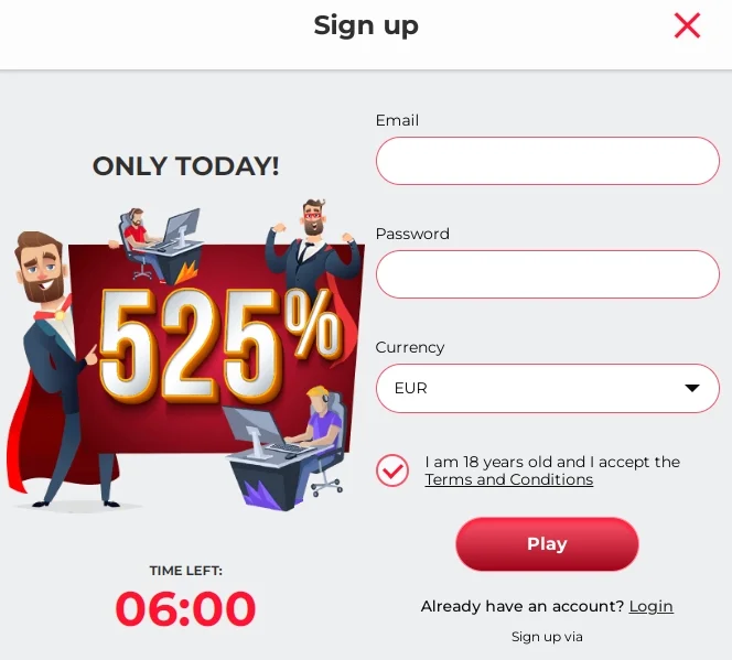 Jimmy Winner sign up