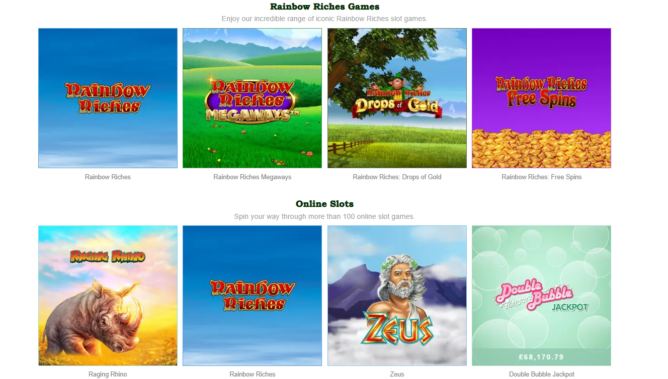 rainbow riches online casino