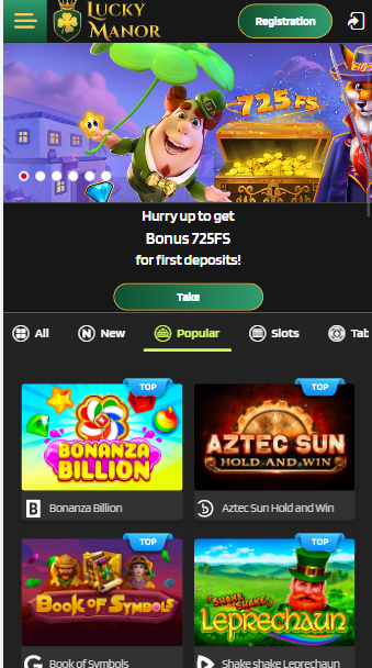 Lucky Manor casino mobile