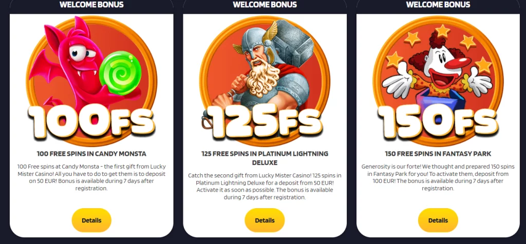 Lucky Mister bonuses